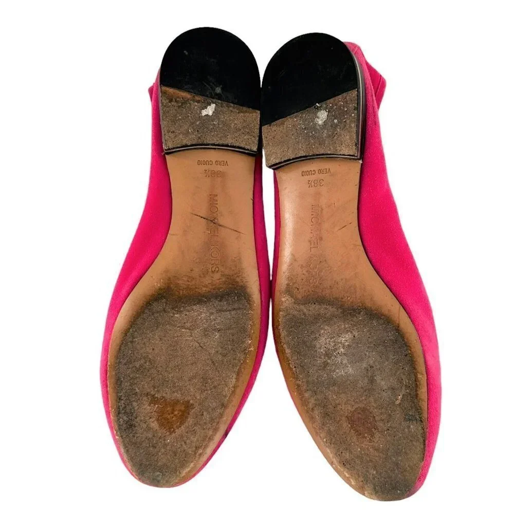 Michael Kors Italy Fuschia Pink Suede Loafers Flats Size 38.5